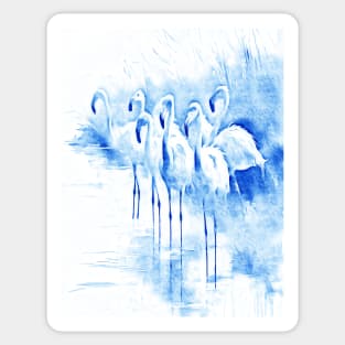 blue flamingos Sticker